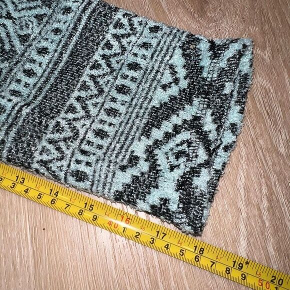 One World Cowl Neck Pattern Pullover Tunic Sweatshirt Turquoise, Women’s Medium - Picture 6 of 13